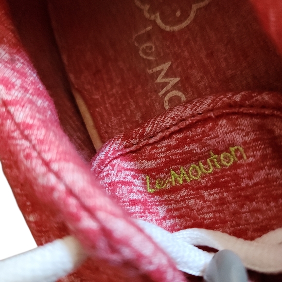 Unisex Red Le Mouton Wool Tennis Shoes Sneakers Size 10 - Picture 8 of 10